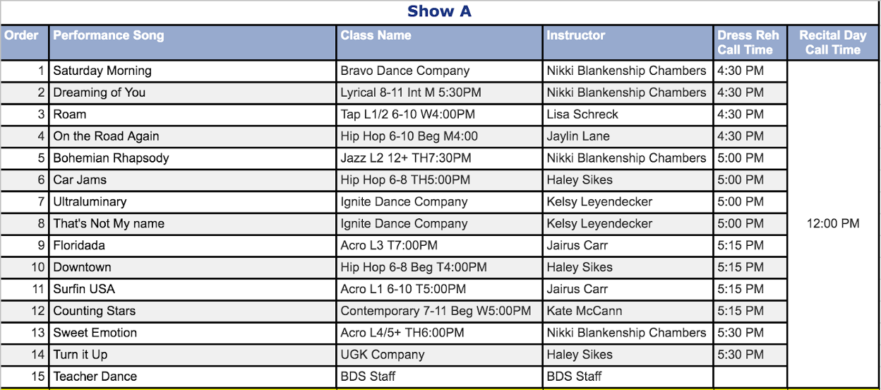 Show A